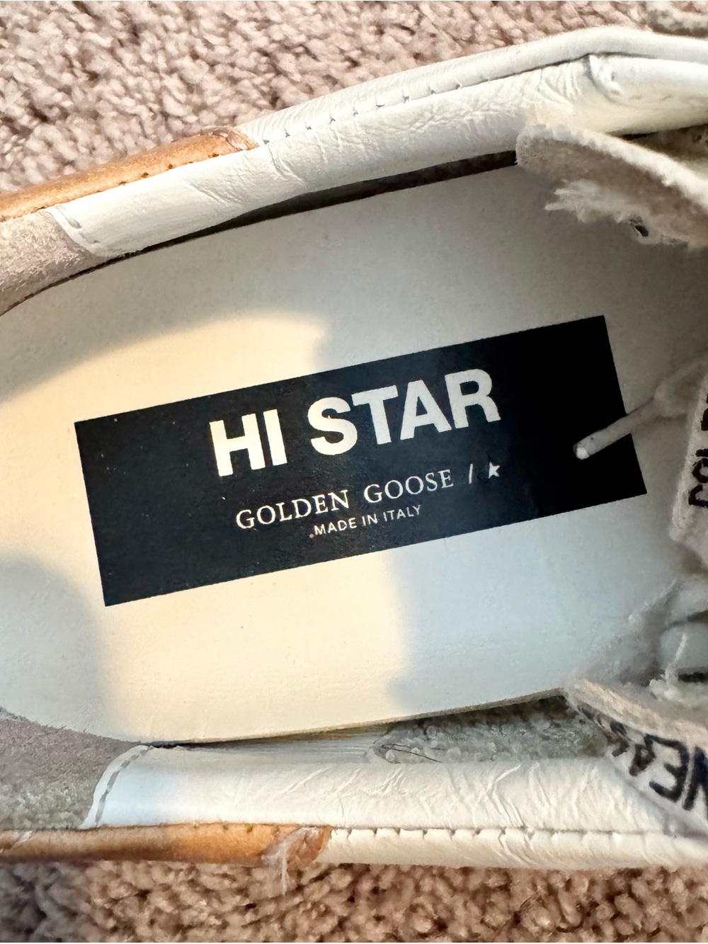 Golden Goose White Leather Hi Star Sneakers - Picture 6 of 8